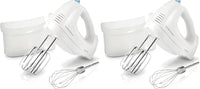 KITCHENMIXHAVEN 6-Speed Hand Mixer 250W with QuickBurst & Storage Case, White