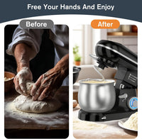 KITCHENMIXHAVEN 5.3Qt Tilt-Head Stand Mixer with Dough Hook, Whisk & Beater
