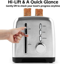 4 Slice Toaster, CUSIMAX Long Slot Toaster for Sourdough, Stainless Steel